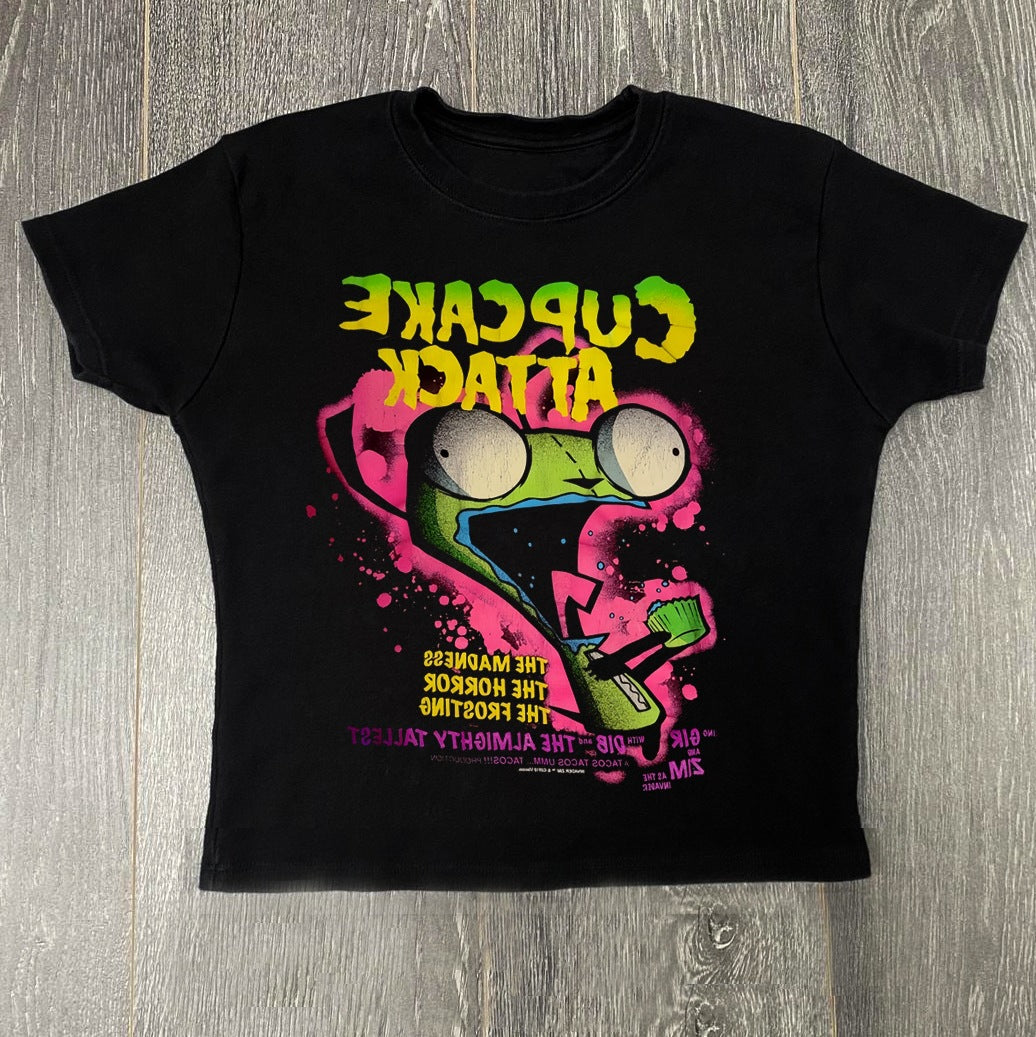 Damen T-Shirt mit kreativem Cupcake-Motiv und modernem Druck Drune