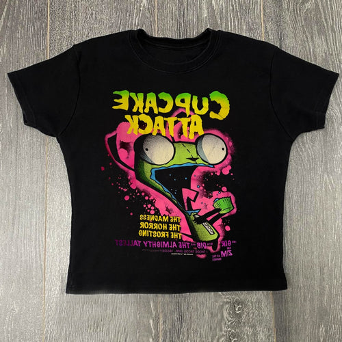 Damen T-Shirt mit kreativem Cupcake-Motiv und modernem Druck Drune