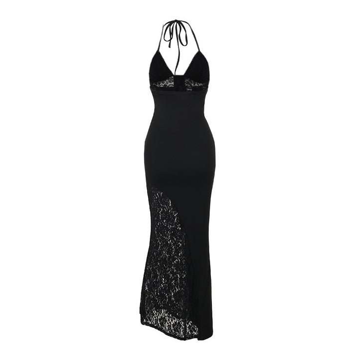 Damen Elegantes Maxikleid mit raffinierten Spitzenakzenten Drune
