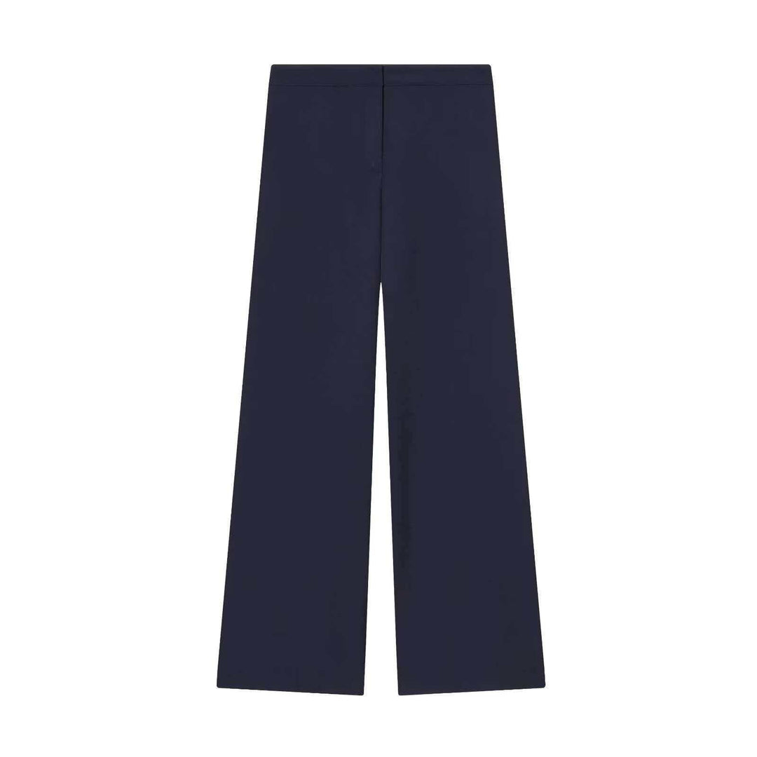 Damen nan elegante High‑Waist Weitbein-Anzughose mit flachem Bund und verdeckter Naht Drune