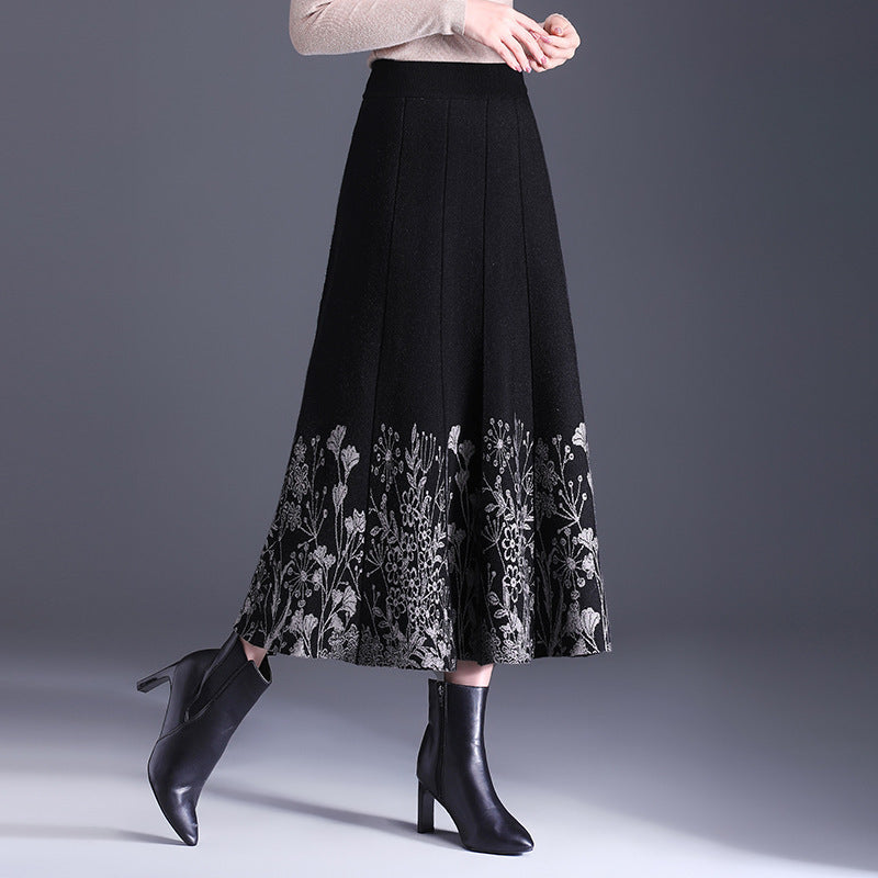 Damen Eleganter Maxirock mit floralem Muster Drune