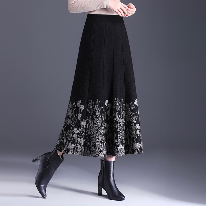 Damen Eleganter Maxirock mit floralem Muster Drune