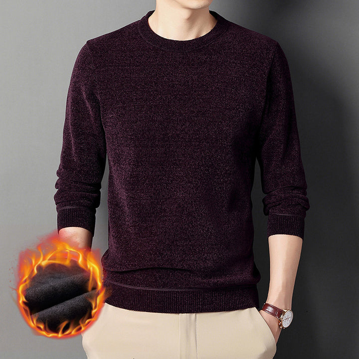 Herren Wärmender Rundhals-Pullover mit Fleece-Innenfutter Drune