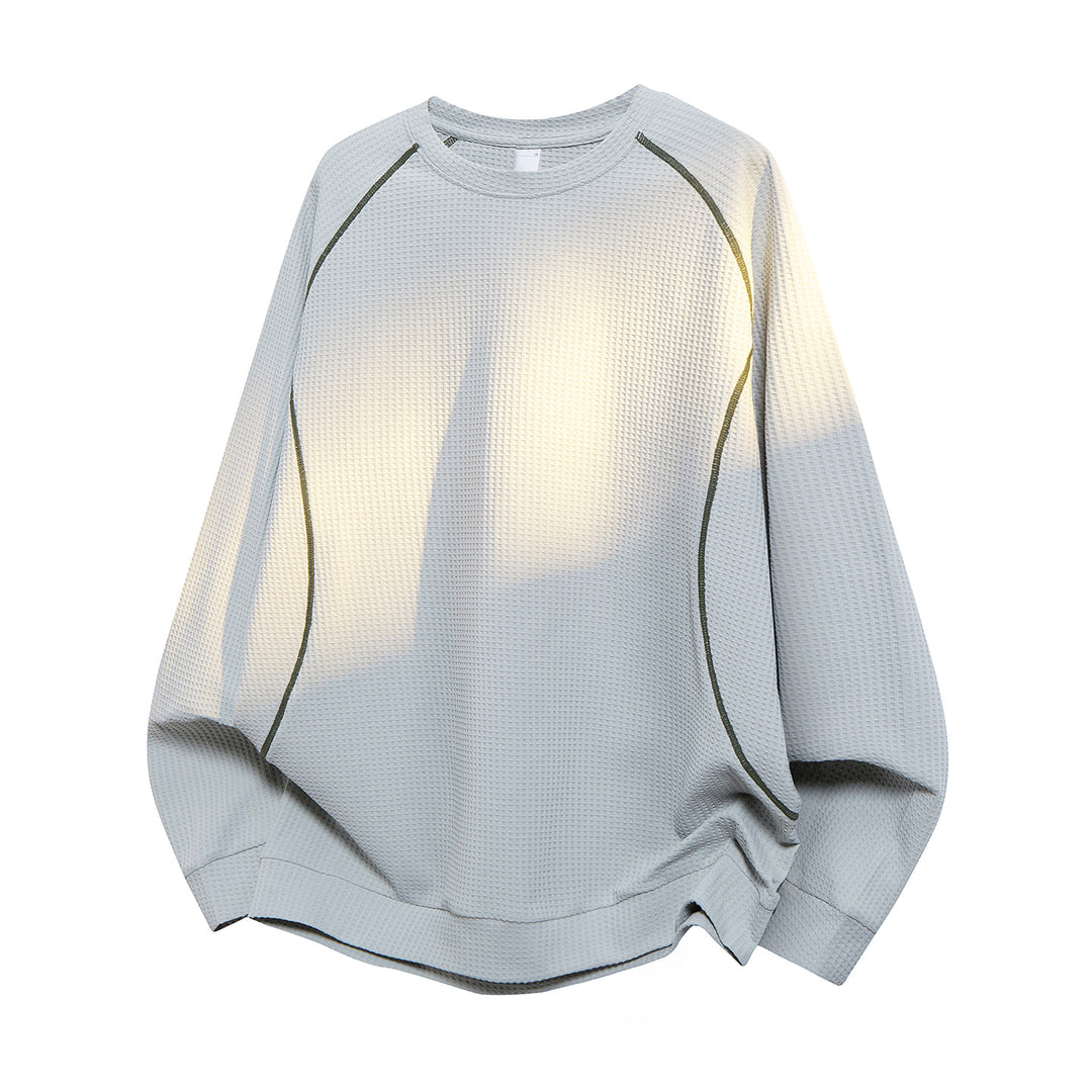 Herren Waffelstruktur-Oversized-Sweatshirt mit Raglanärmeln und Relaxed-Fit Drune