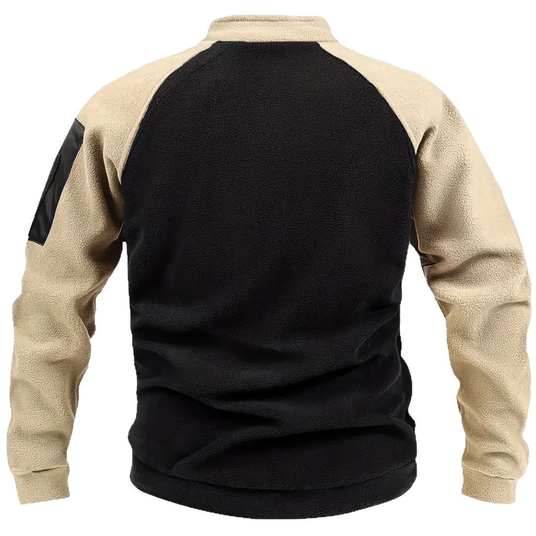 Herren Technischer Fleece-Combat-Pullover mit verstärkter Frontplatte & Schulterreißverschlüssen Drune