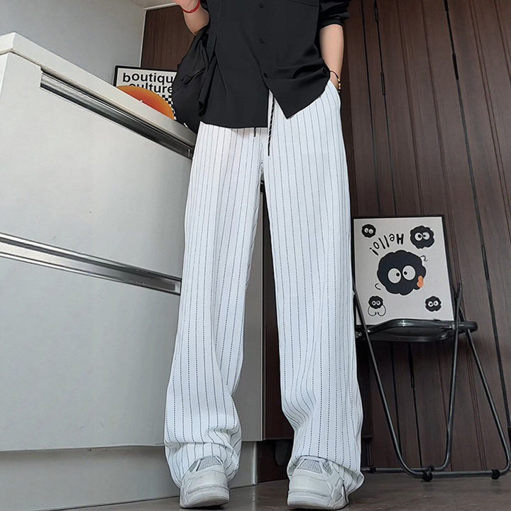Damen Bequeme Strickhose mit vertikalen Streifen Drune