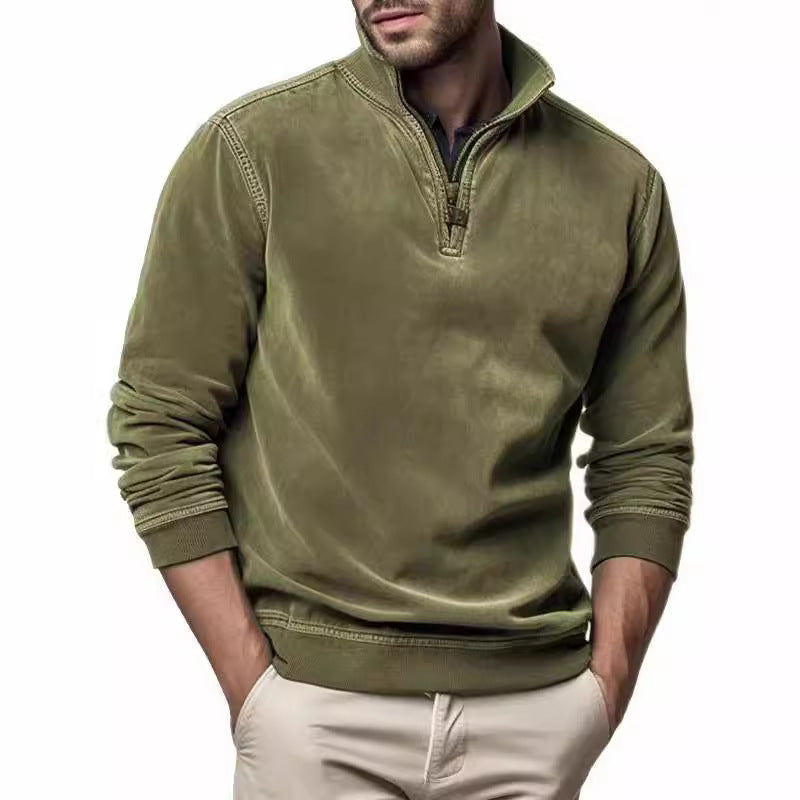 Herren sportlicher Pullover mit praktischem Stehkragen Drune