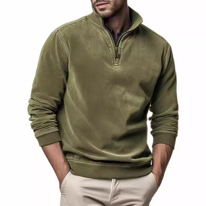 Herren sportlicher Pullover mit praktischem Stehkragen Drune