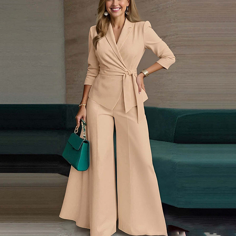 Damen Elegantes Jumpsuit mit tailliertem Schnitt und verknotetem Design Drune