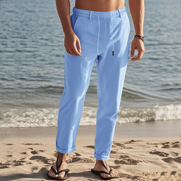 Herren lässige Freizeithose mit elastischem Bund und seitlichen Taschen Drune