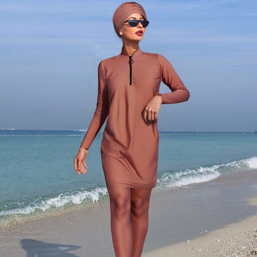 Damen Sportlicher Badeanzug mit langärmligem Design und hohem UV-Schutz Drune