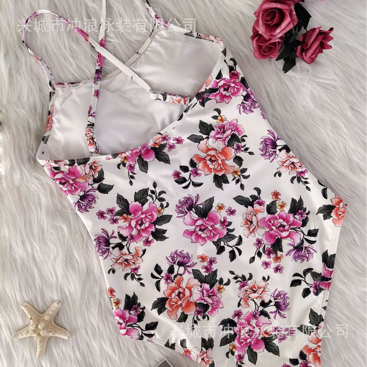 Damen Floraler Sportbadeanzug mit rückenfreier Silhouette Drune