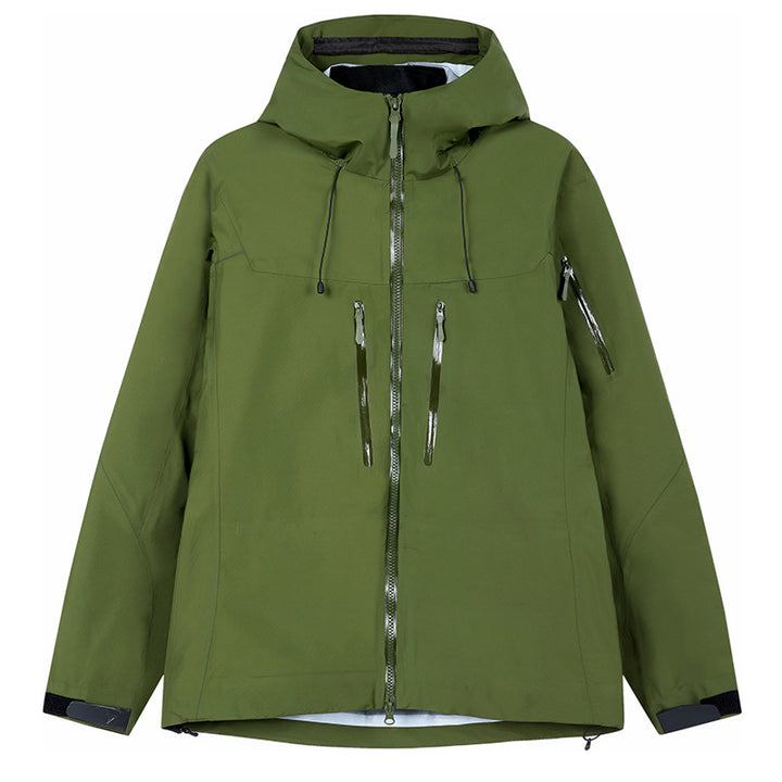 Herren Technische wasserdichte Outdoorjacke mit Kapuze und verschweißten Reißverschlüssen Drune