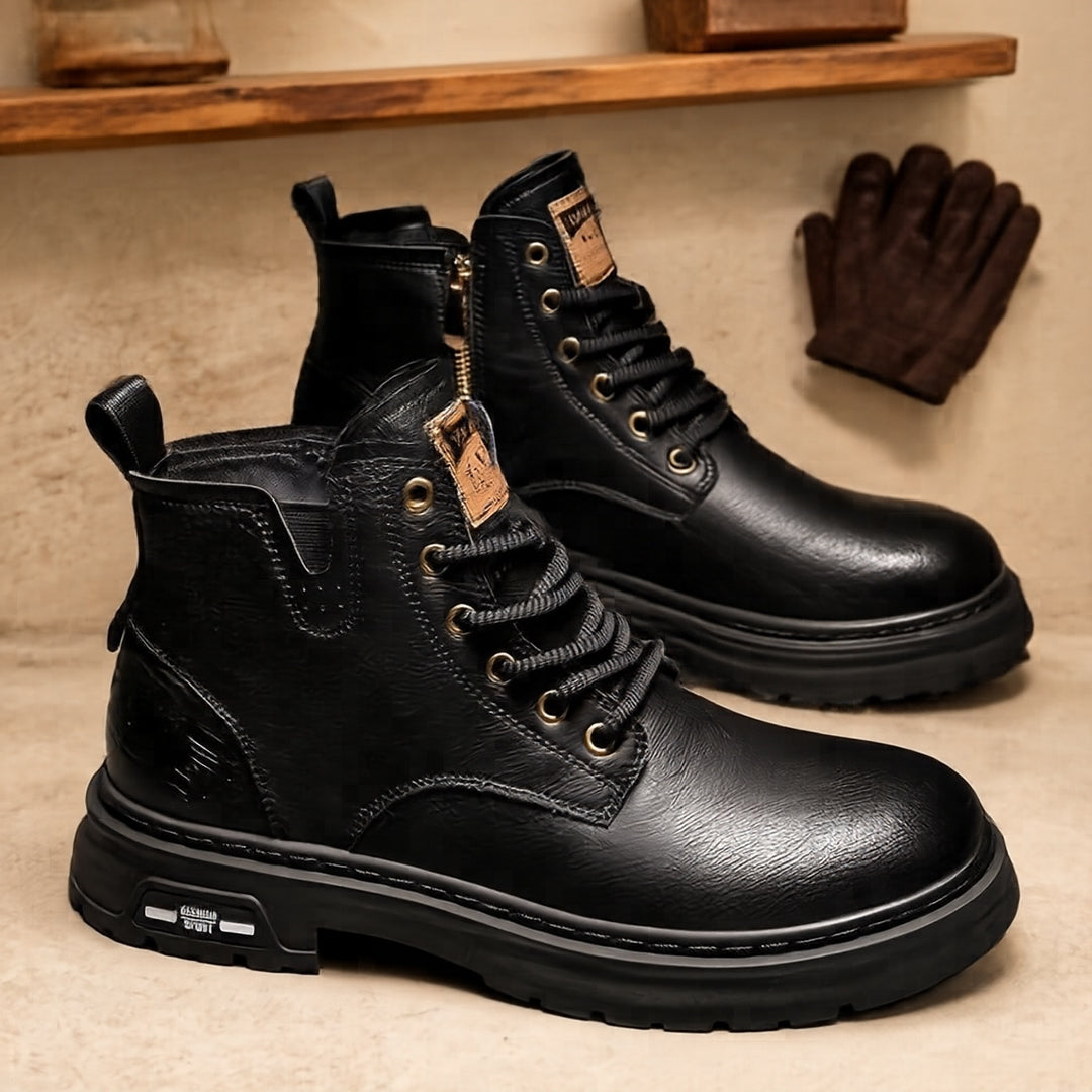 Herren Robuste Leder Stiefel Drune