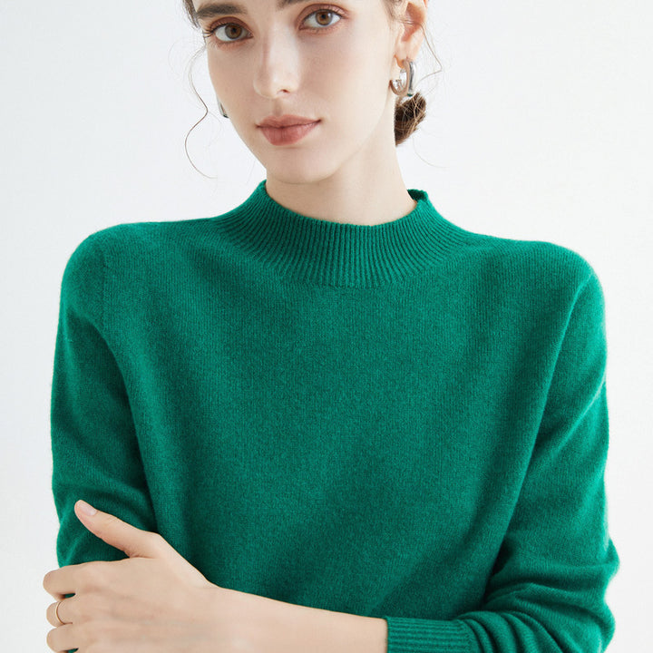 Damen Kurz-Mockneck-Pullover aus Kaschmir‑Look mit leichter Flauschoptik Drune