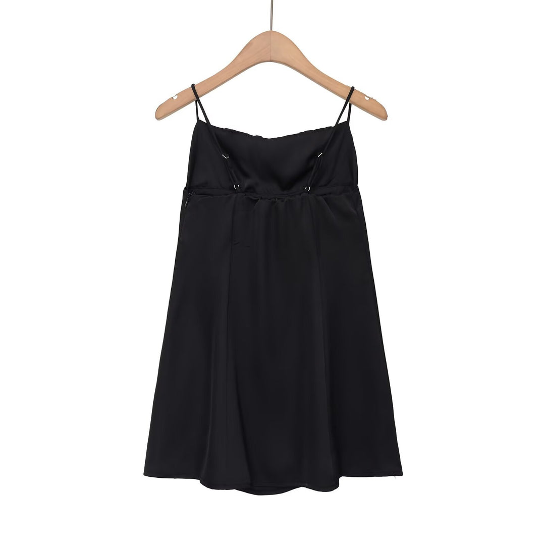 Damen Spaghettiträgerkleid mit elegantem Volant und raffiniertem Schnitt Drune
