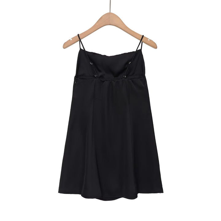 Damen Spaghettiträgerkleid mit elegantem Volant und raffiniertem Schnitt Drune