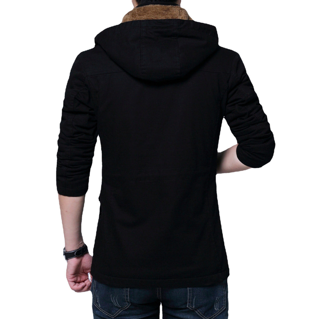 Herren Canvas‑Utility‑Parka mit Kapuze und Teddyfutter Drune