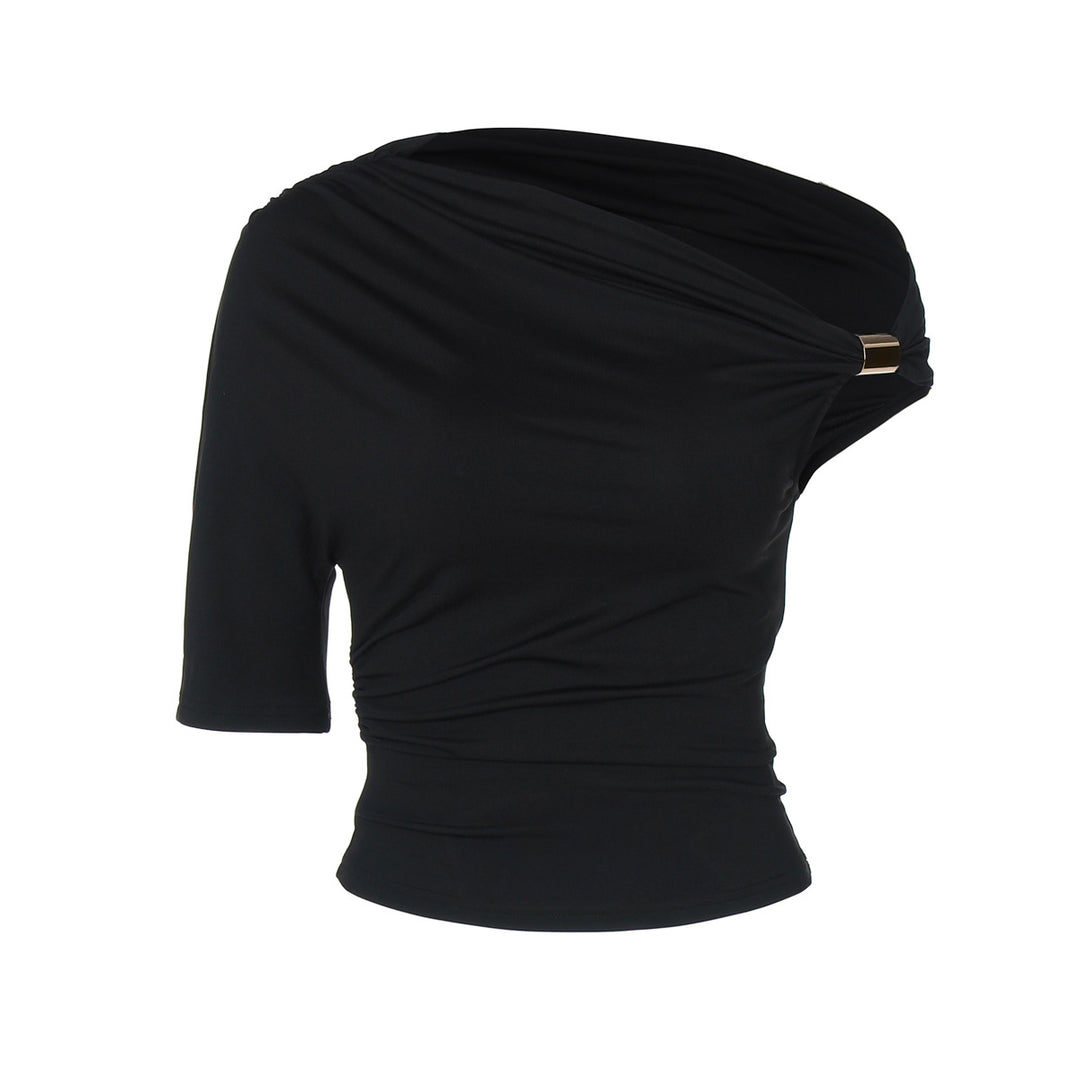 Damen Asymmetrisches Oberteil mit Raffinierter Raffung Drune