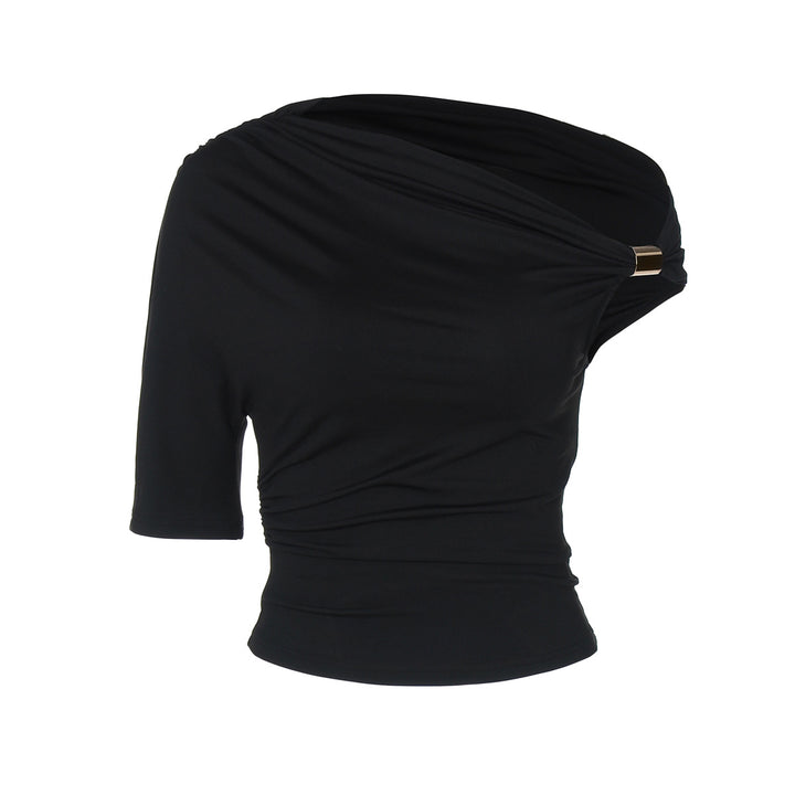 Damen Asymmetrisches Oberteil mit Raffinierter Raffung Drune