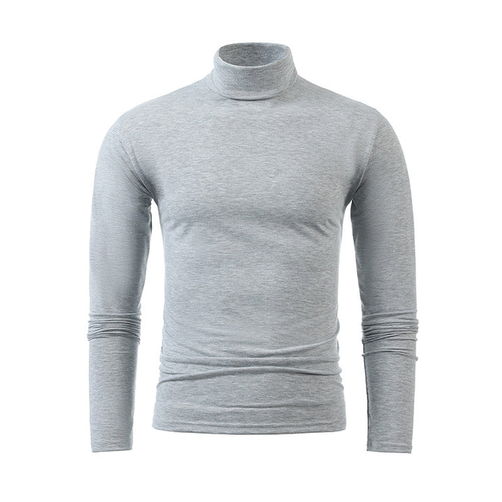 Herren nan schlankes Rollkragen-Langarmshirt aus feinem Baumwoll-Stretch Slim Fit Drune