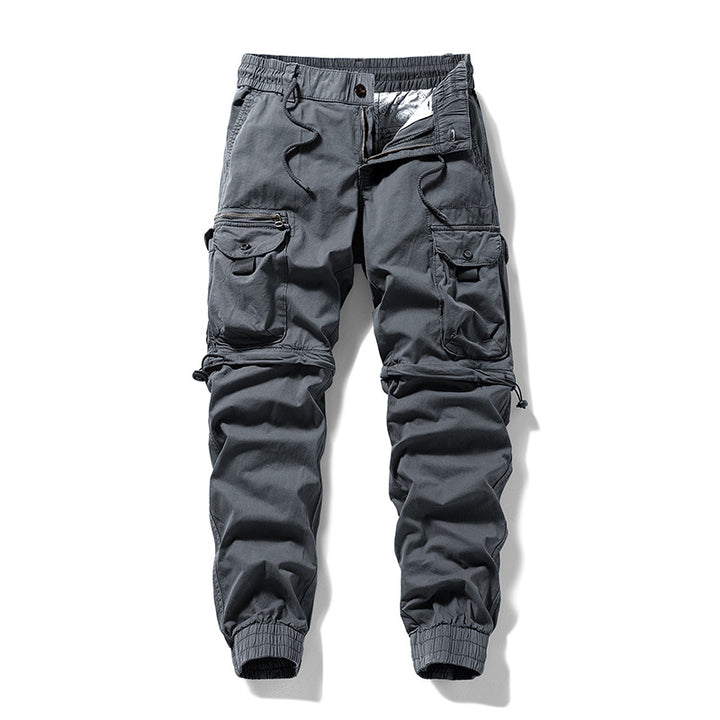 Herren Cargo-Jogginghose im Utility-Stil mit Elastikbund, Kordelzug und Multifachtaschen Drune