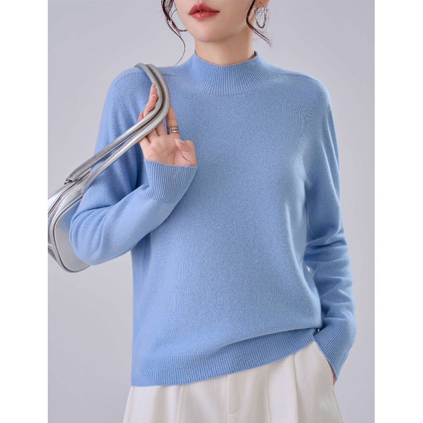 Damen Feiner Feinstrick-Pullover mit kurzem Stehkragen und Kaschmir-Optik Drune