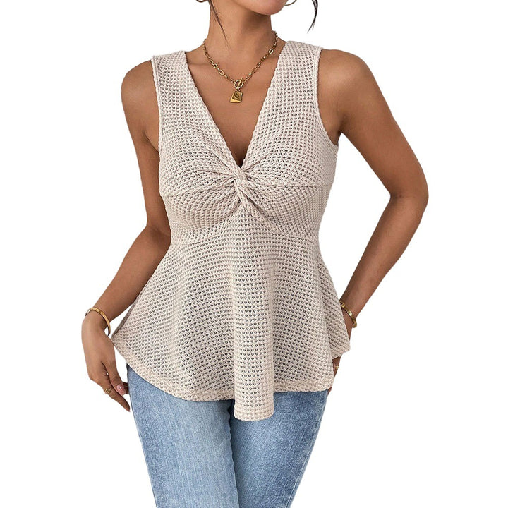 Damen Elegantes Trägertop mit fließendem Schnitt und dekorativem Knoten Drune