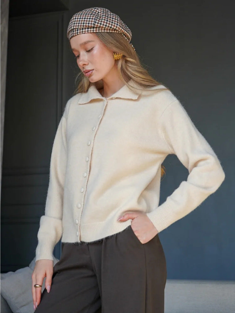 Damen Eleganter Pullover mit Knopfleiste Drune