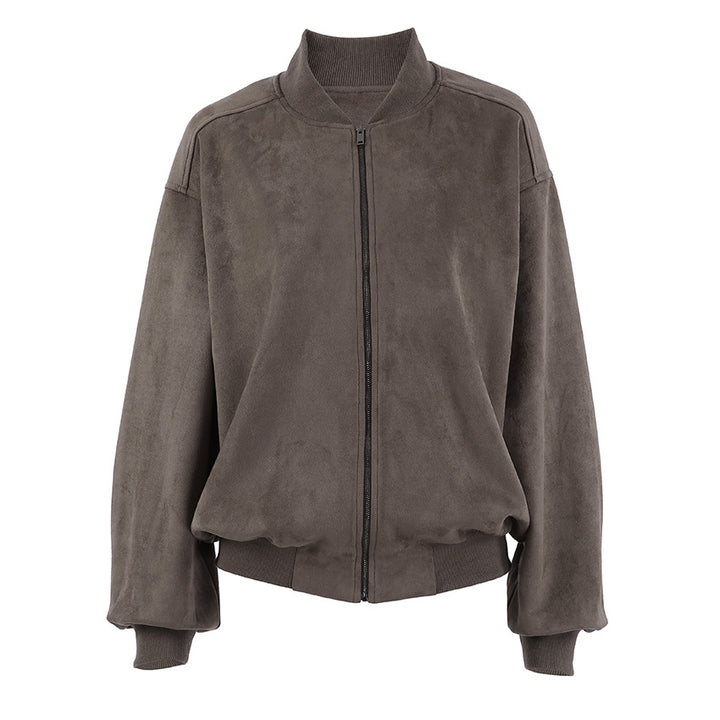 Damen Oversized Bomberjacke mit voluminösen Ärmeln und Stehkragen Drune