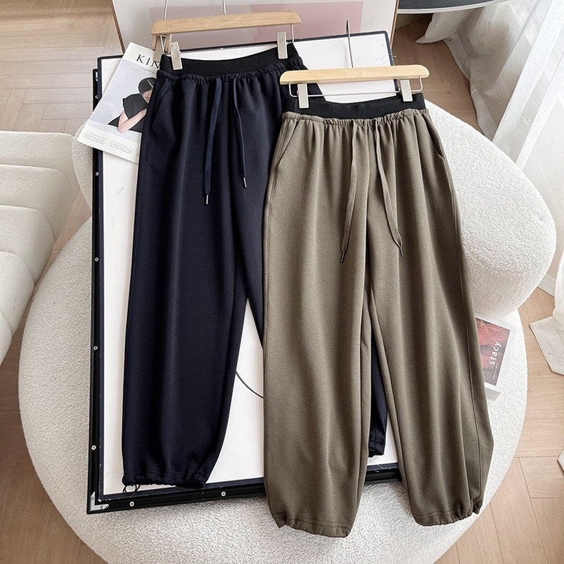 Damen bequeme Freizeithose mit verstellbarem Bund Drune