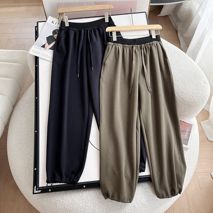 Damen bequeme Freizeithose mit verstellbarem Bund Drune
