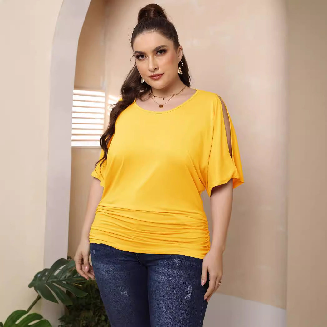 Damen legere Bluse mit Faltenwurf Drune