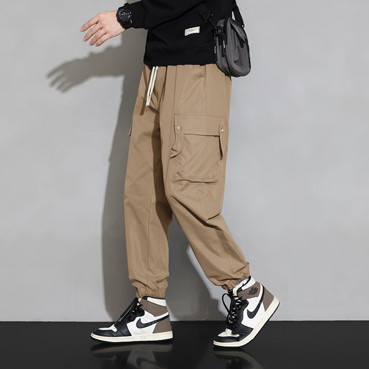 Herren Cargo‑Jogginghose mit Multifach‑Taschen, Kordelzug und elastischem Beinabschluss Drune