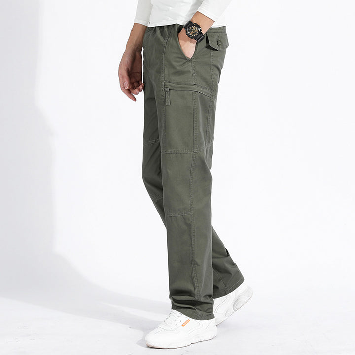 Damen lockere Cargo-Hose mit elastischem Bund, Mehrfachtaschen und Knieabnähern Drune