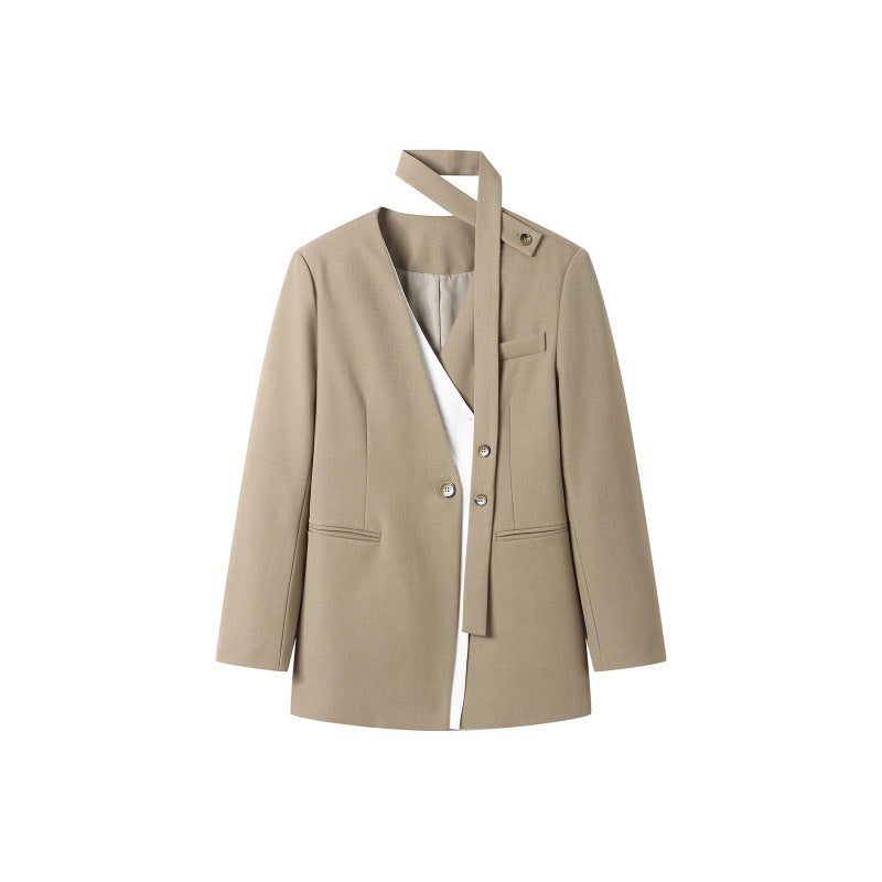 Damen Übergrößen Blazer mit asymmetrischem Design Drune