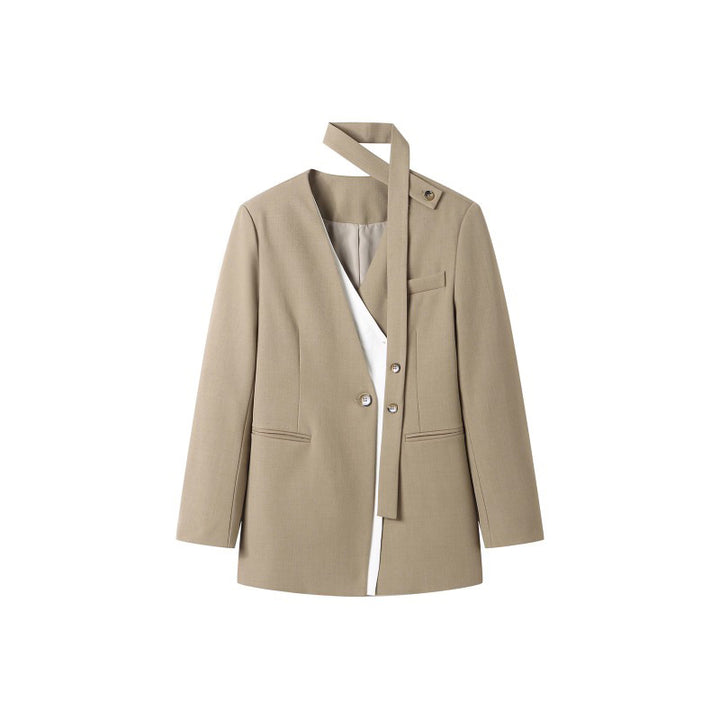 Damen Übergrößen Blazer mit asymmetrischem Design Drune
