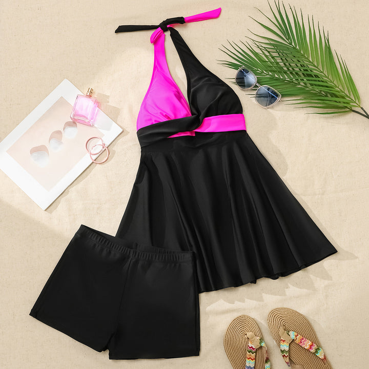 Damen Badekleid mit modischem Wickeldesign und figurformender Silhouette Drune
