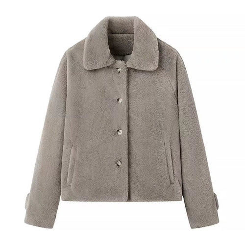 Damen Kuscheljacke mit elegantem Kragen Drune