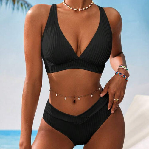 Damen Komfortabler Bikini mit raffinierten Rippendetails Drune
