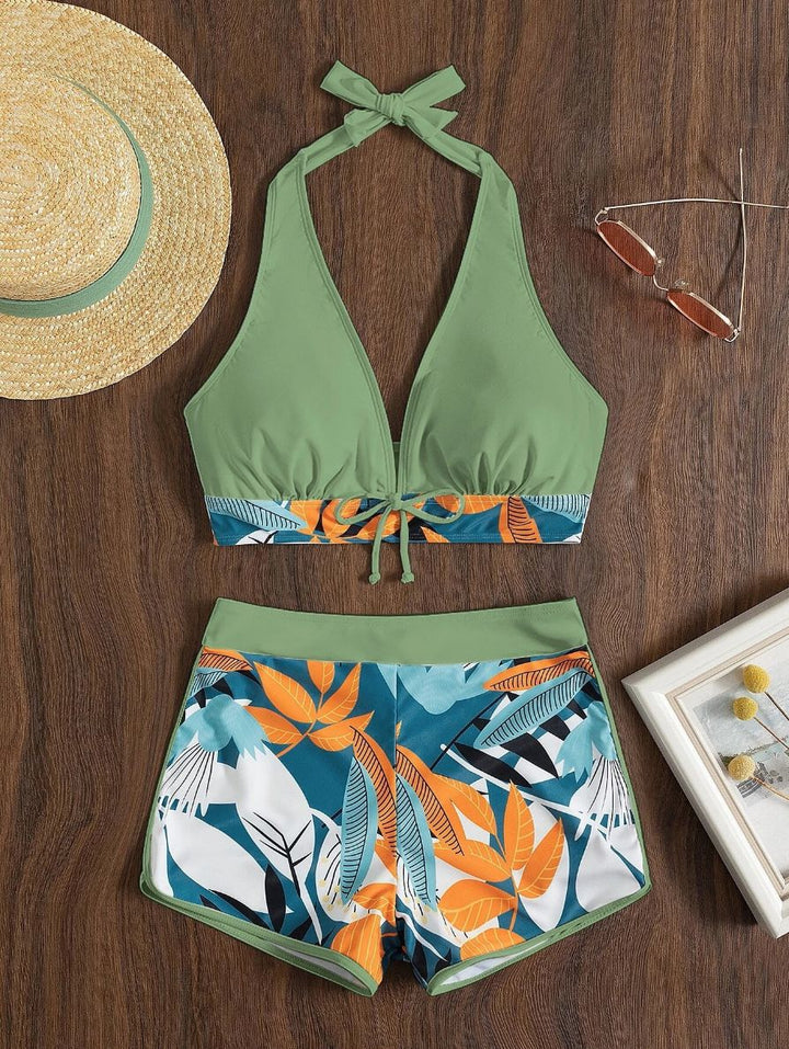 Damen Sportliches Bikiniset mit floralem Design Drune