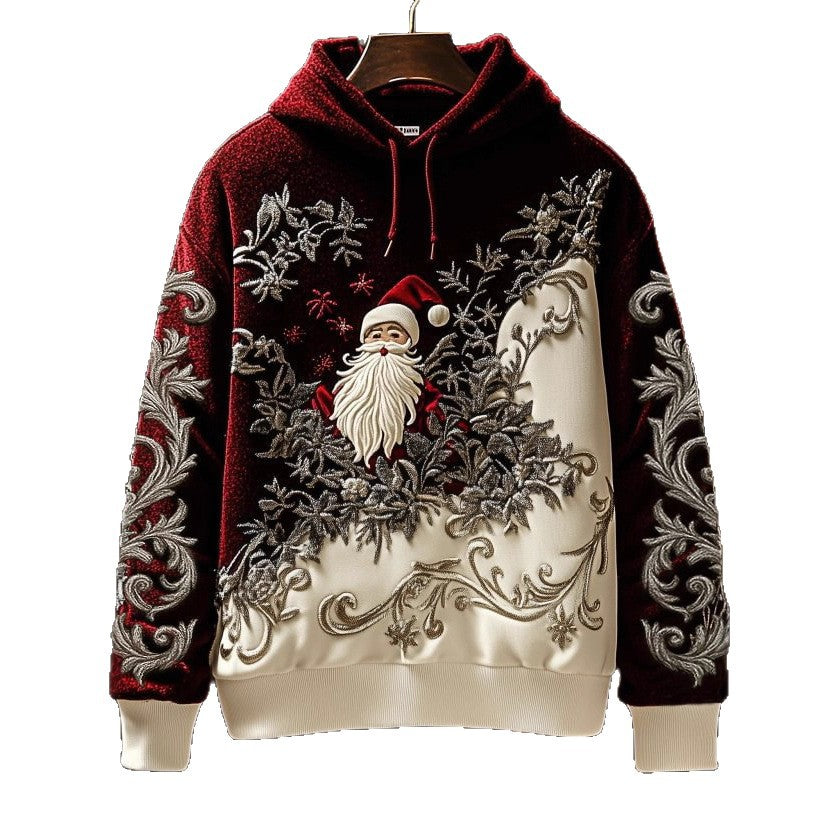 Damen Kreativer Kapuzenpullover mit Skelett- und Weihnachtsmotiv Drune