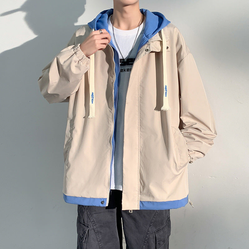 Herren zweilagige Softshell-Overlayerjacke mit Kapuze, wind- und wasserabweisender Membran und verstellbarem Saum Drune