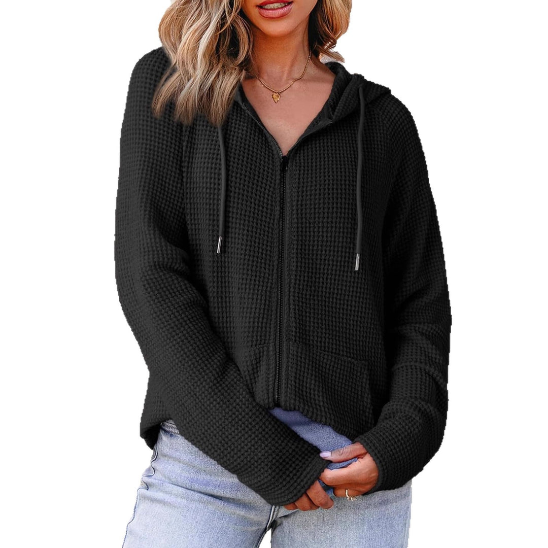 Damen Kapuzenjacke mit strukturierter Waffeloptik und praktischen Taschen Drune