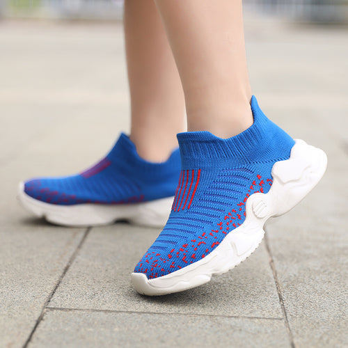 Damen nan atmungsaktiver Strick-Sneaker mit sockenähnlichem Schaft und dämpfender Plateau-Sohle Drune