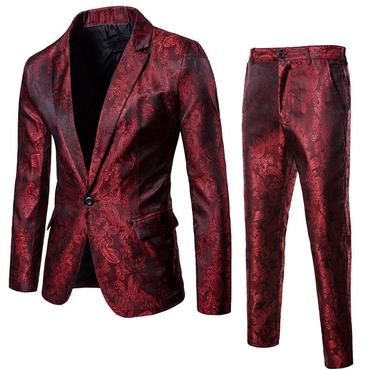 Herren elegantes Anzug-Set mit feinem Paisleymuster Drune
