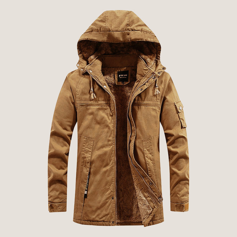 Herren Wetterfeste Outdoor-Jacke mit Fleecefutter Drune