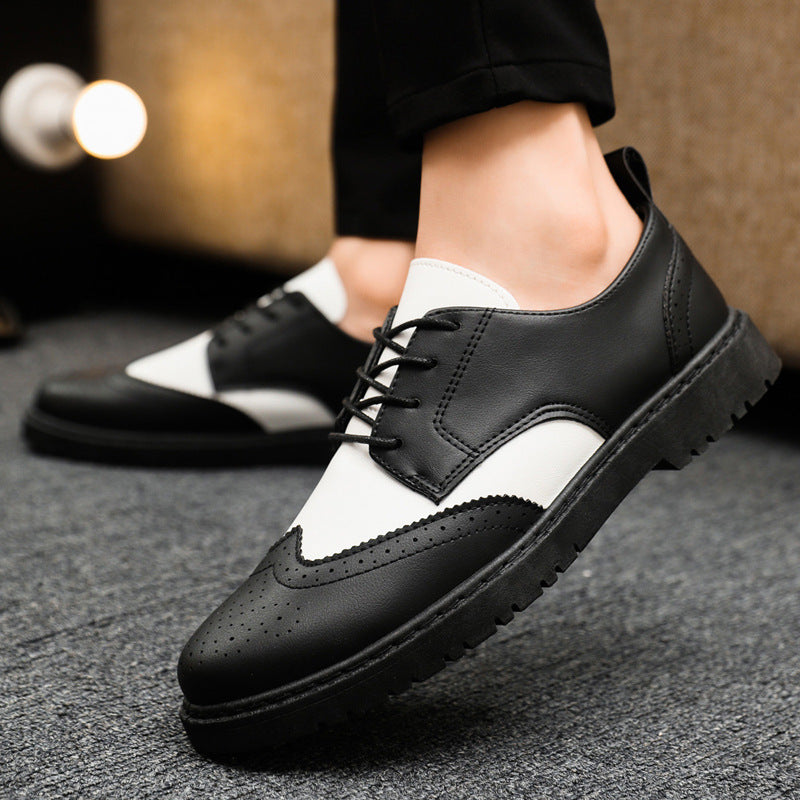 Herren Schnürschuhe mit klassischer Brogue-Zehenpartie und modischem Farbkontrast Drune