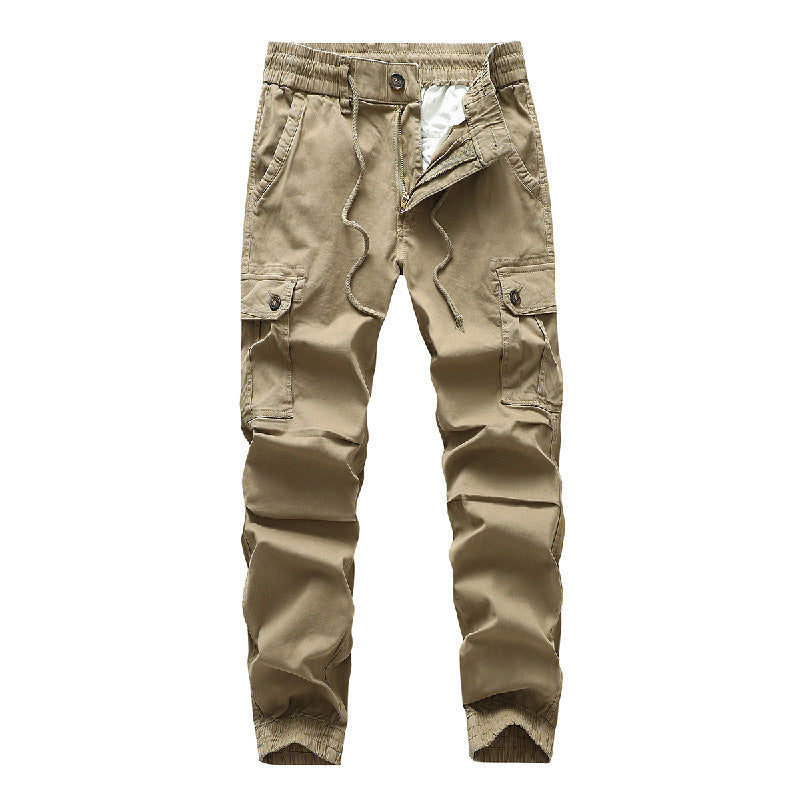 Herren Funktionale Cargo-Joggerhose im Urban-Workwear-Stil mit Kordelbund und Klapptaschen Drune