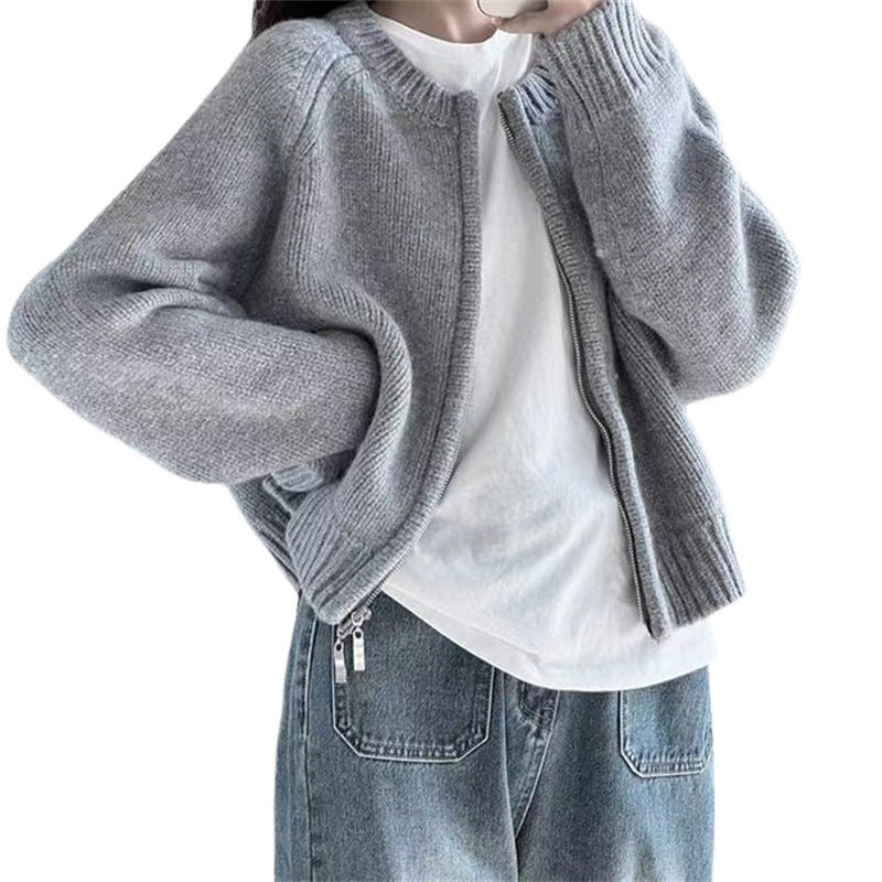 Damen lässige Strickjacke mit lockerer Passform und Ribbing Drune